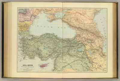 Asia Menor, el Cáucaso y el Mar Negro. Serie del atlas de Londres. Establecimiento Geográfico de Stanford. Londres de Edward Stanford